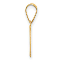 14k Polished Etched Letter W Initial Pendant-YC1539W