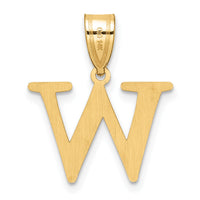 14k Polished Etched Letter W Initial Pendant-YC1539W