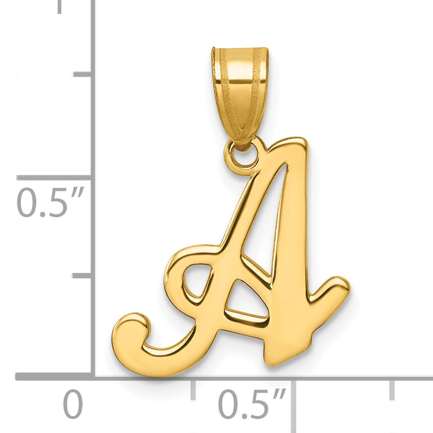 14K Script Letter A Initial Pendant-YC1540A
