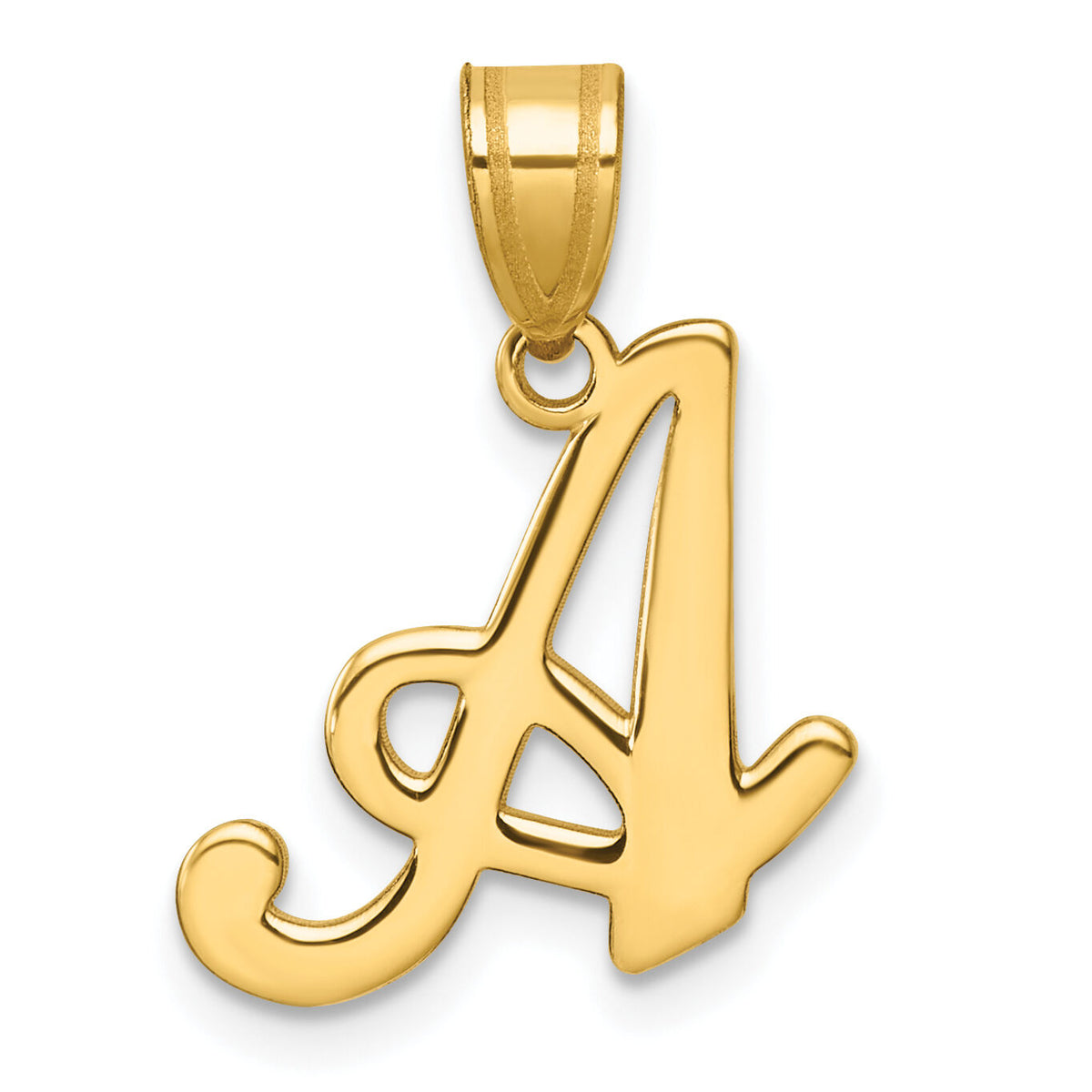 14K Script Letter A Initial Pendant-YC1540A