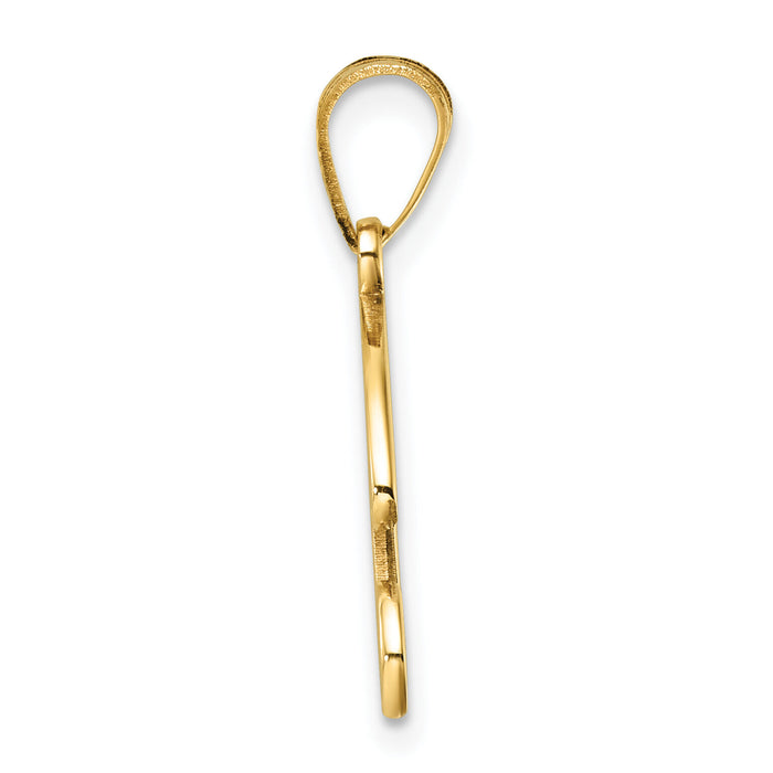 14K Script Letter B Initial Pendant-YC1540B