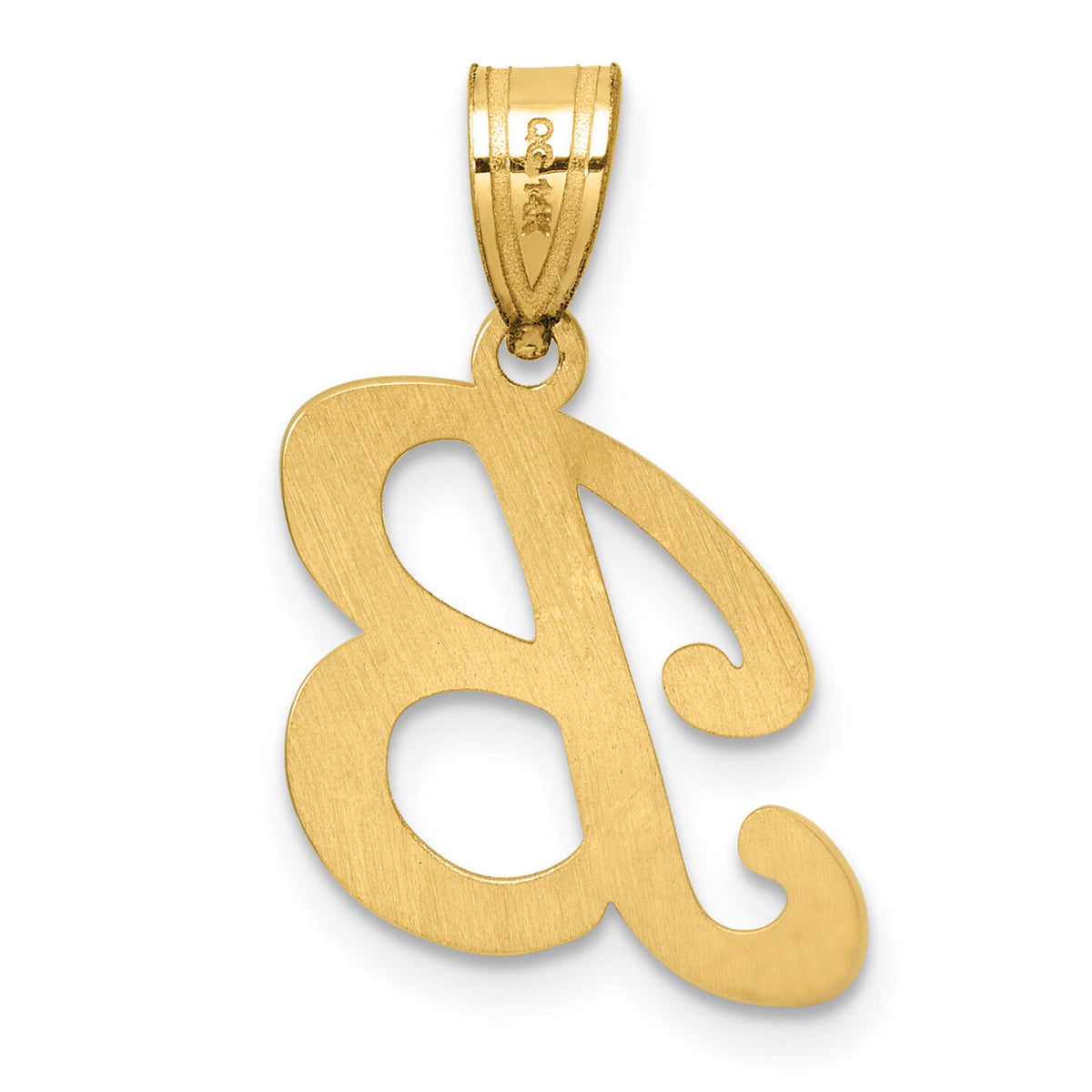 14K Script Letter B Initial Pendant-YC1540B