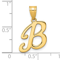 14K Script Letter B Initial Pendant-YC1540B