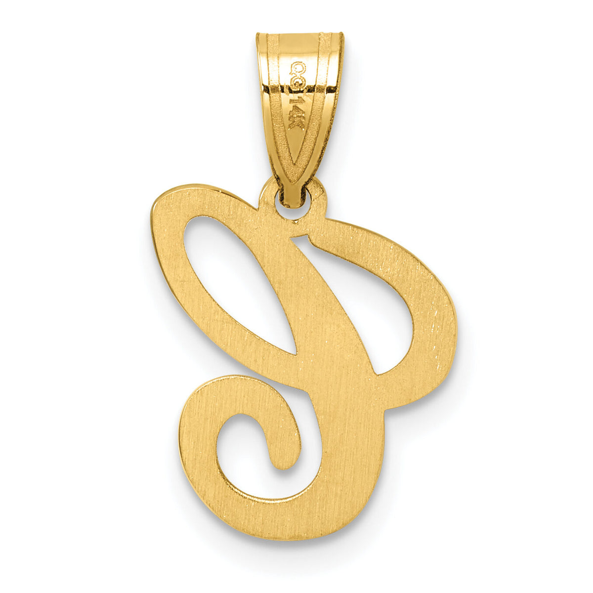 14K Script Letter C Initial Pendant-YC1540C