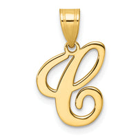 14K Script Letter C Initial Pendant-YC1540C