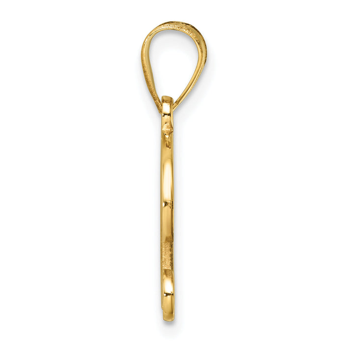 14K Script Letter D Initial Pendant-YC1540D