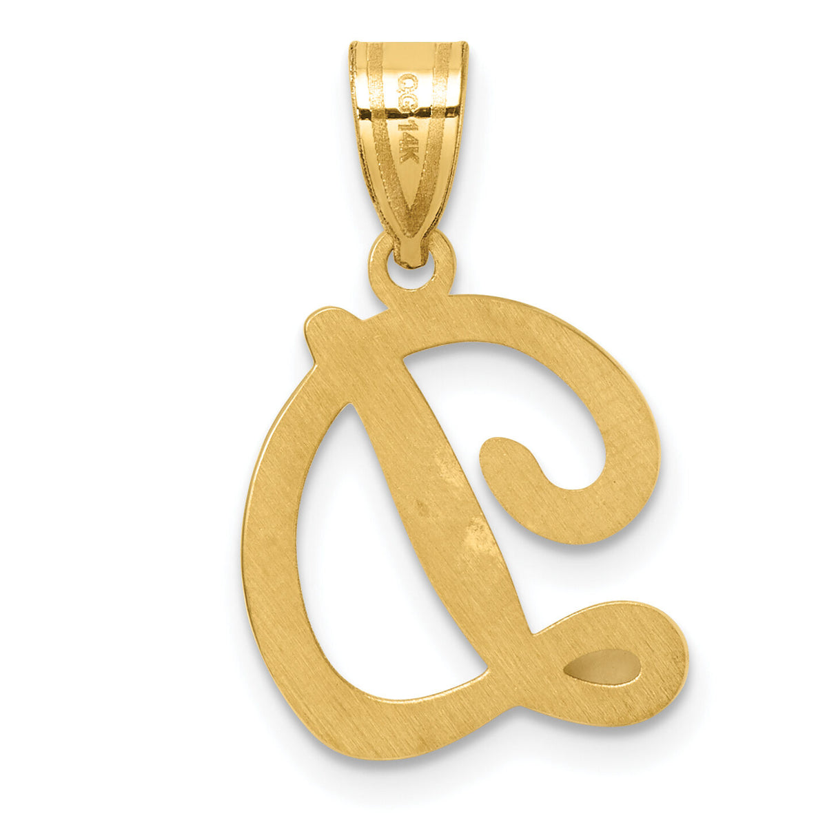 14K Script Letter D Initial Pendant-YC1540D