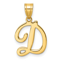 14K Script Letter D Initial Pendant-YC1540D