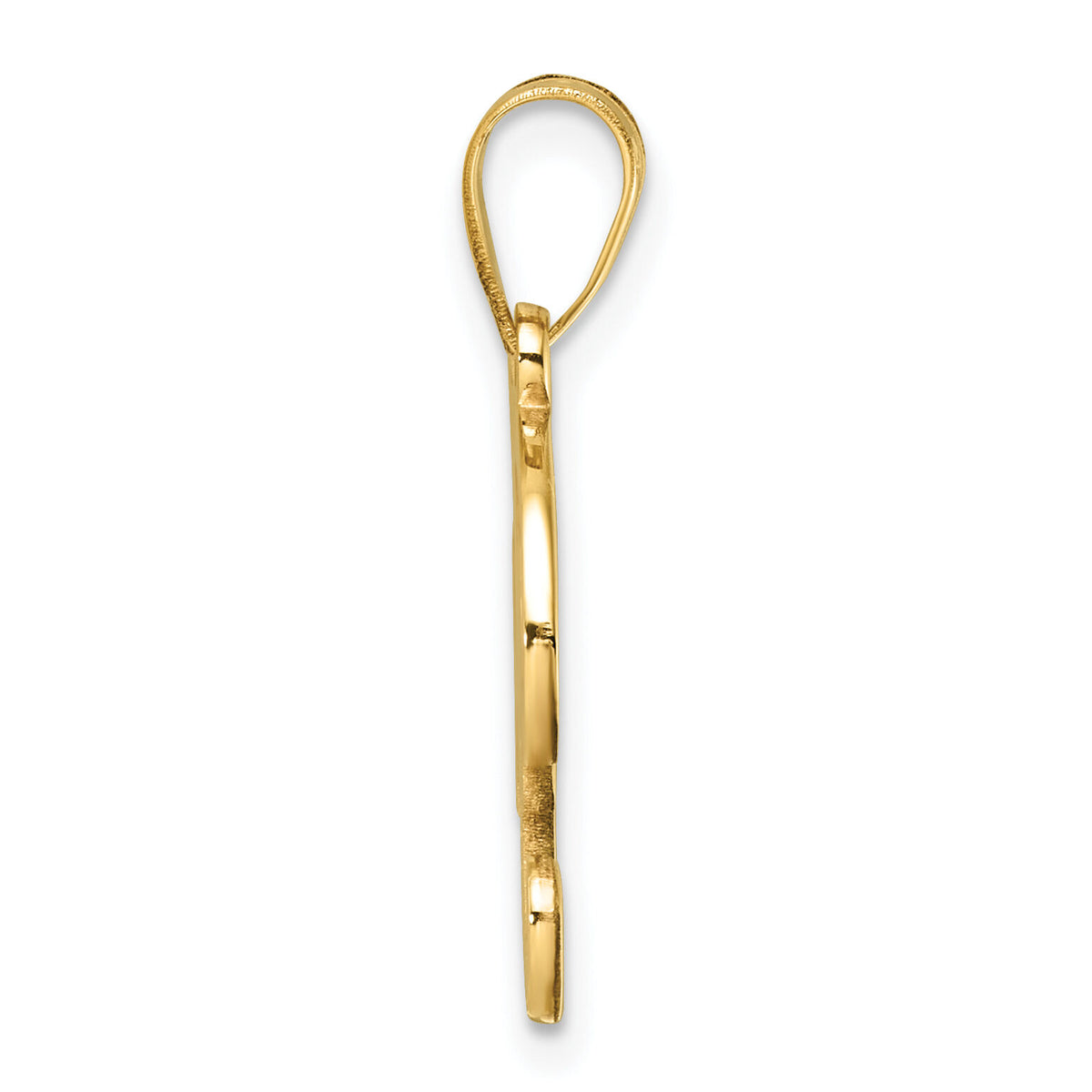 14K Script Letter F Initial Pendant-YC1540F
