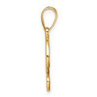 14K Script Letter F Initial Pendant-YC1540F