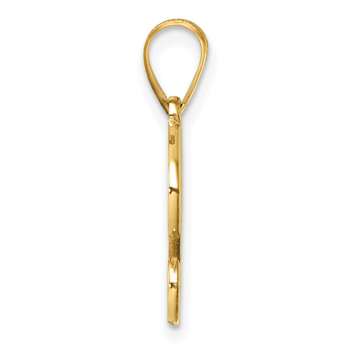 14K Script Letter G Initial Pendant-YC1540G