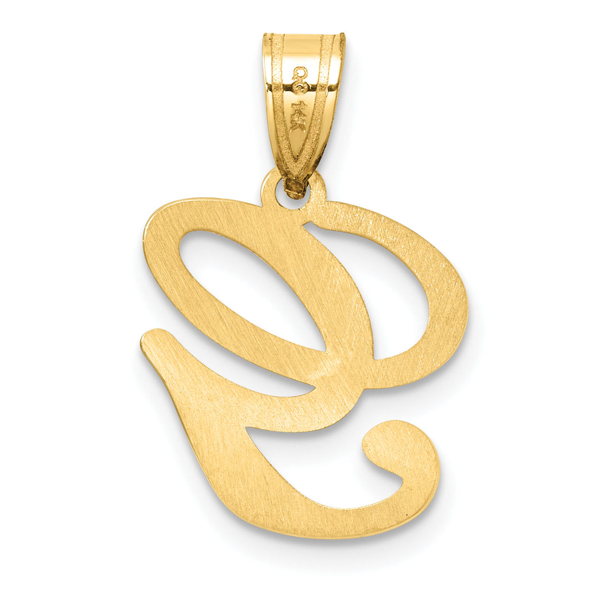 14K Script Letter G Initial Pendant-YC1540G
