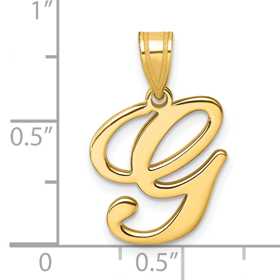 14K Script Letter G Initial Pendant-YC1540G