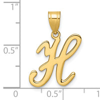14K Script Letter H Initial Pendant-YC1540H