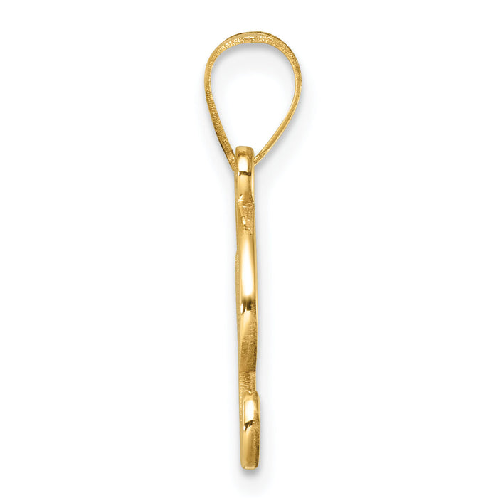 14K Script Letter I Initial Pendant-YC1540I