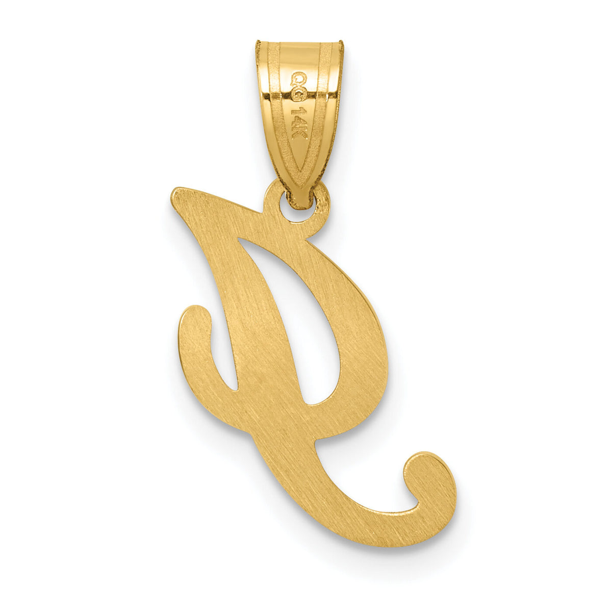 14K Script Letter I Initial Pendant-YC1540I