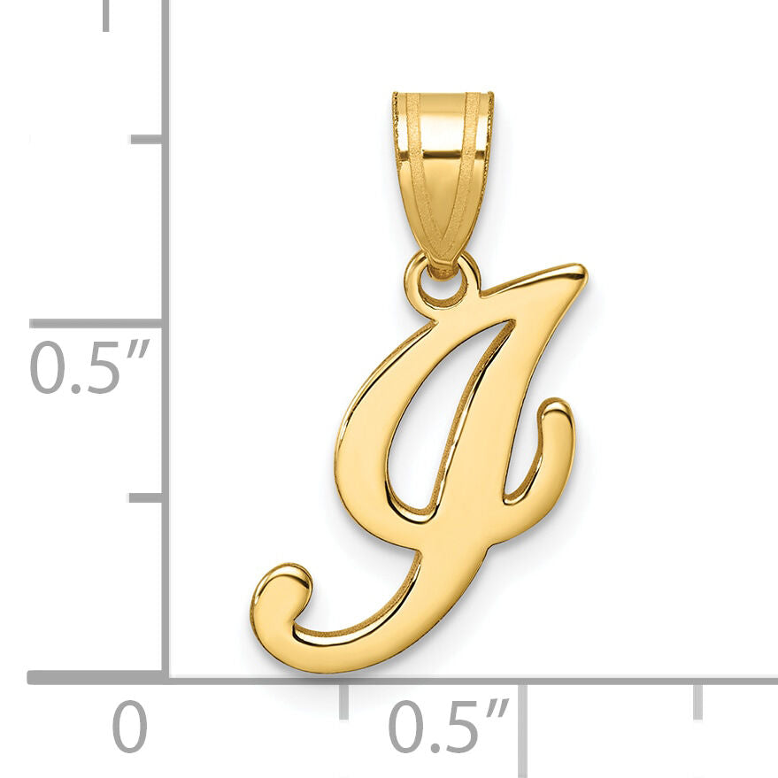 14K Script Letter I Initial Pendant-YC1540I
