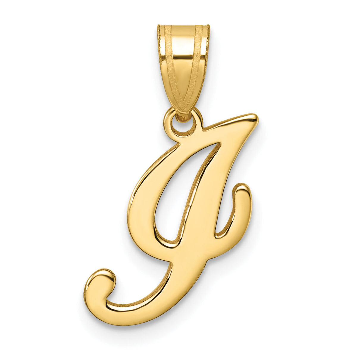 14K Script Letter I Initial Pendant-YC1540I