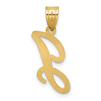 14K Script Letter J Initial Pendant-YC1540J