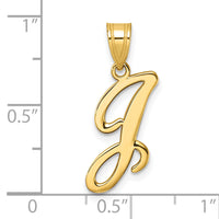 14K Script Letter J Initial Pendant-YC1540J