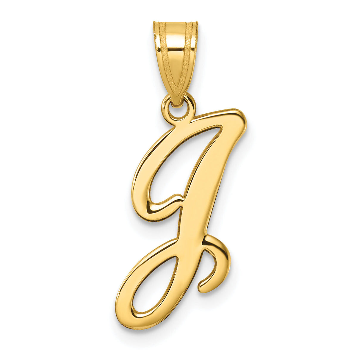 14K Script Letter J Initial Pendant-YC1540J
