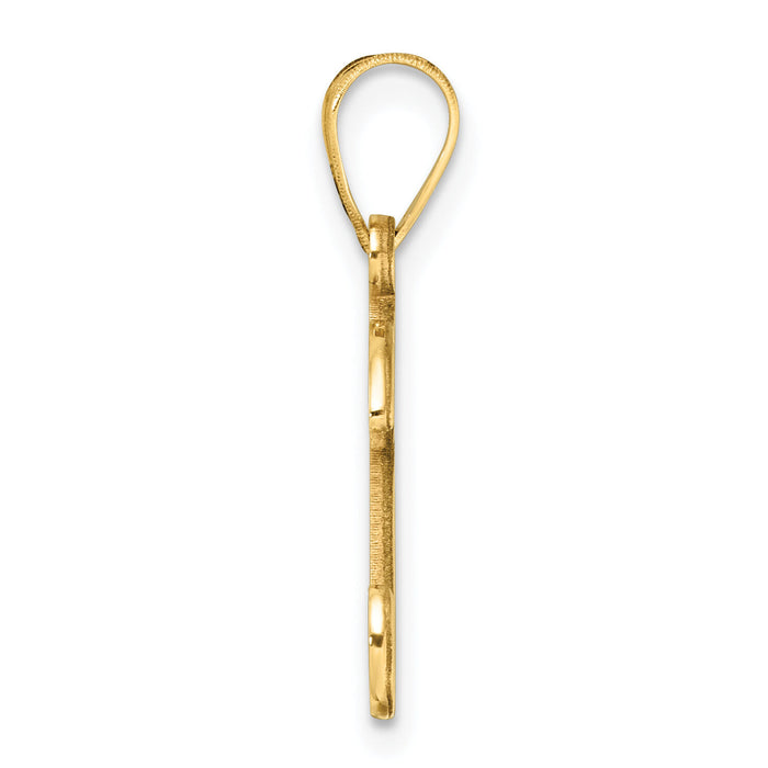 14K Script Letter K Initial Pendant-YC1540K