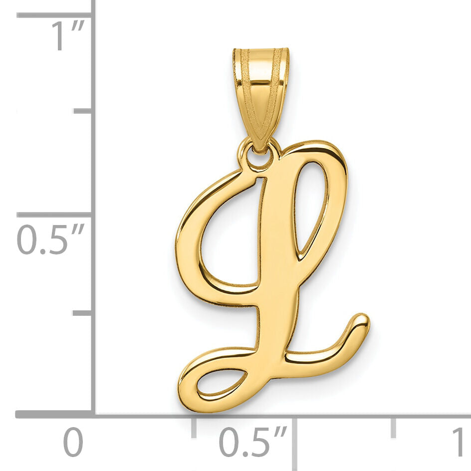14K Script Letter L Initial Pendant-YC1540L