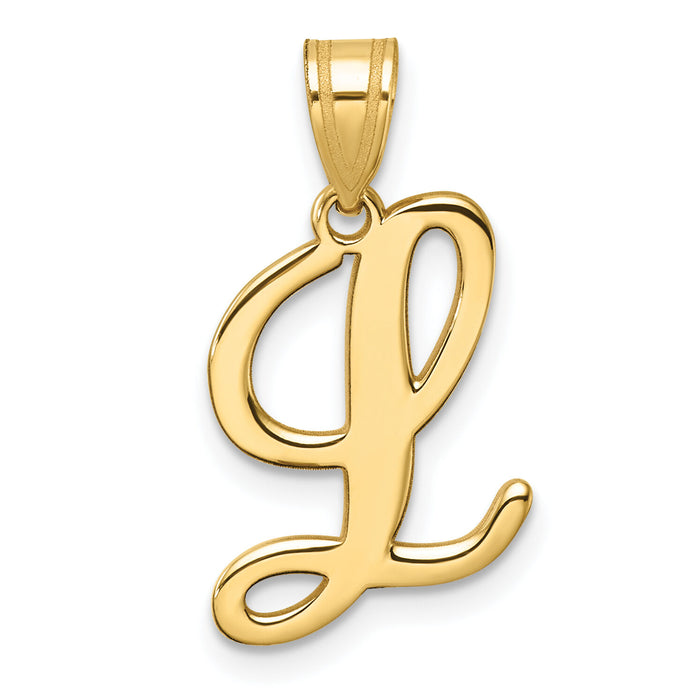 14K Script Letter L Initial Pendant-YC1540L