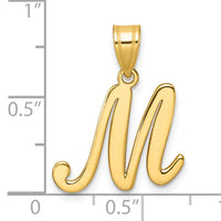 14K Script Letter M Initial Pendant-YC1540M
