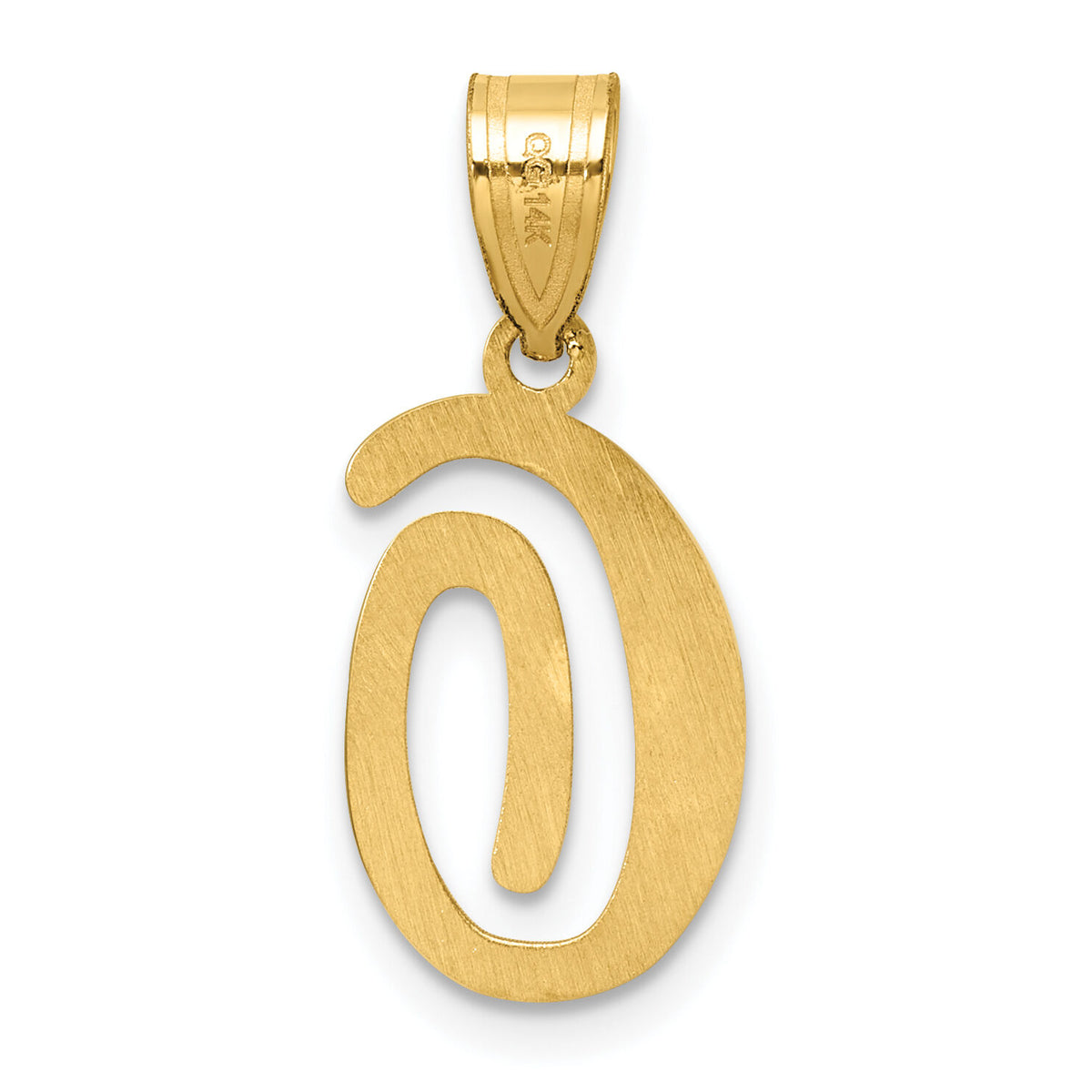 14K Script Letter O Initial Pendant-YC1540O
