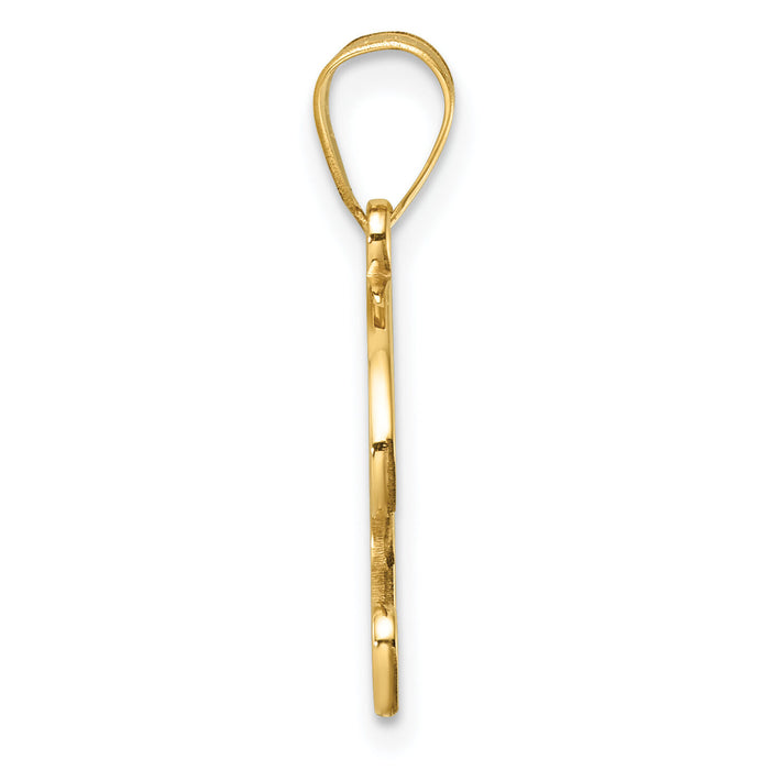 14K Script Letter P Initial Pendant-YC1540P