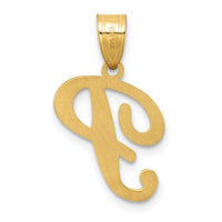 14K Script Letter P Initial Pendant-YC1540P