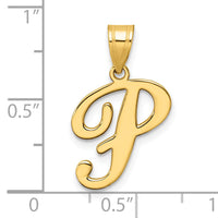 14K Script Letter P Initial Pendant-YC1540P