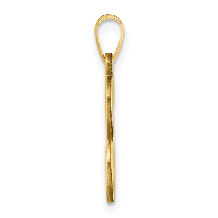 14K Script Letter S Initial Pendant-YC1540S