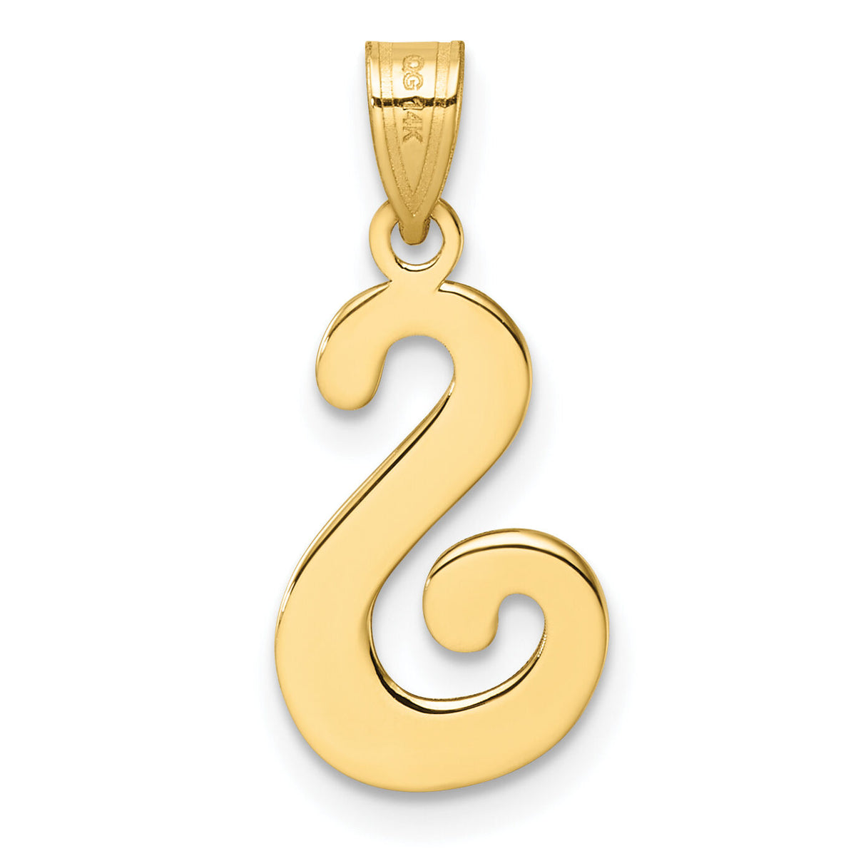 14K Script Letter S Initial Pendant-YC1540S