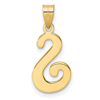 14K Script Letter S Initial Pendant-YC1540S