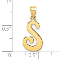 14K Script Letter S Initial Pendant-YC1540S