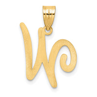 14K Script Letter W Initial Pendant-YC1540W
