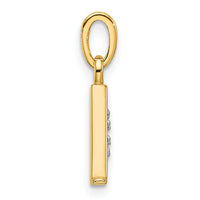14K with Rhodium Diamond Letter A Initial Pendant-YC1541A
