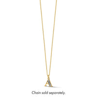 14K with Rhodium Diamond Letter A Initial Pendant-YC1541A
