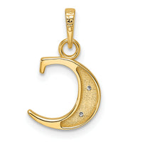 14K with Rhodium Diamond Letter C Initial Pendant-YC1541C