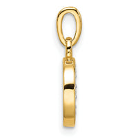 14K with Rhodium Diamond Letter D Initial Pendant-YC1541D