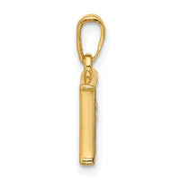 14K with Rhodium Diamond Letter F Initial Pendant-YC1541F