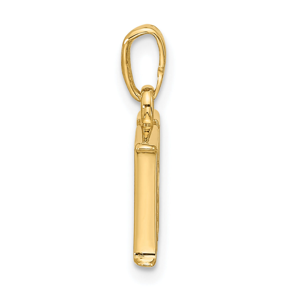 14K with Rhodium Diamond Letter H Initial Pendant-YC1541H