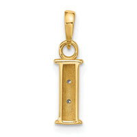 14K with Rhodium Diamond Letter I Initial Pendant-YC1541I