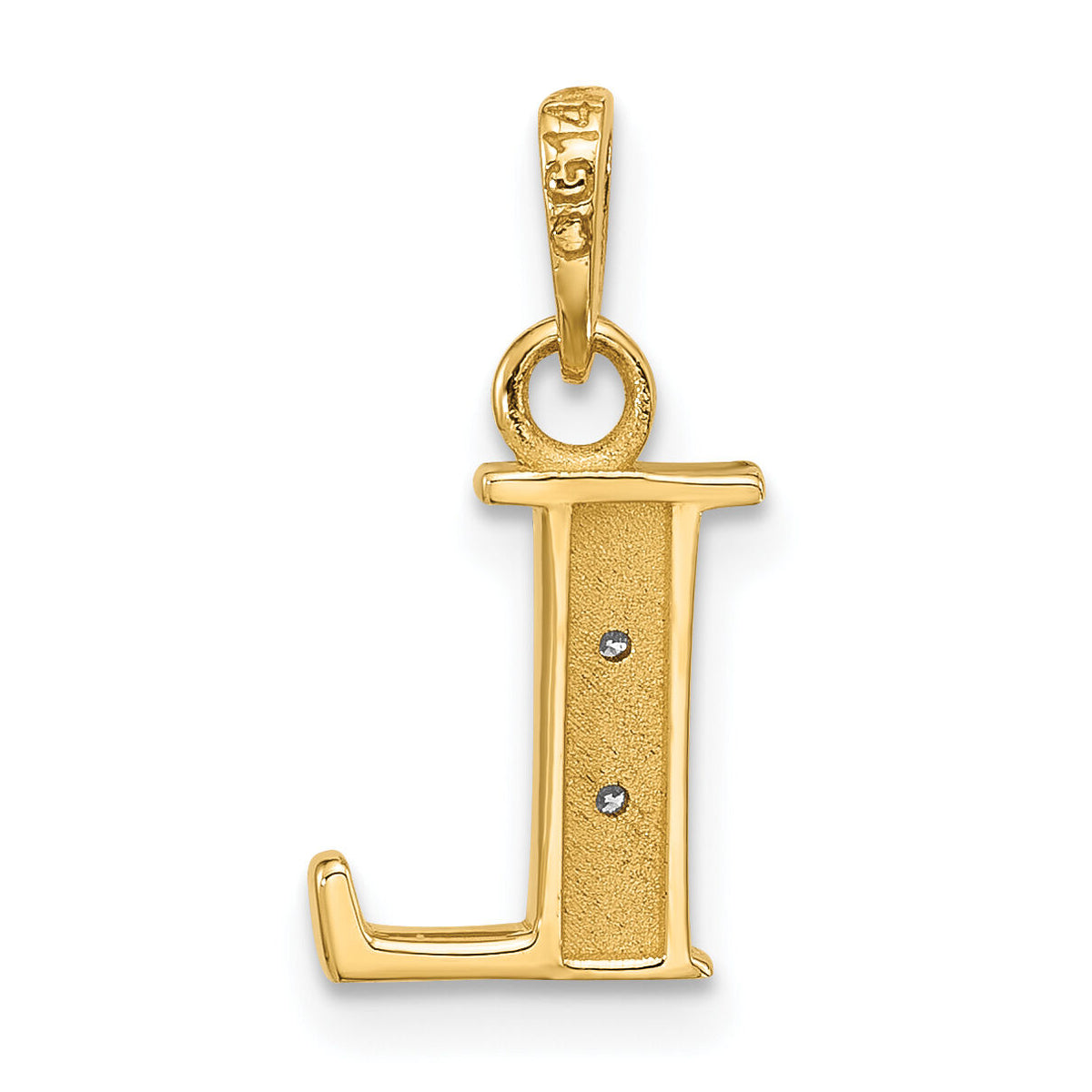 14K with Rhodium Diamond Letter L Initial Pendant-YC1541L