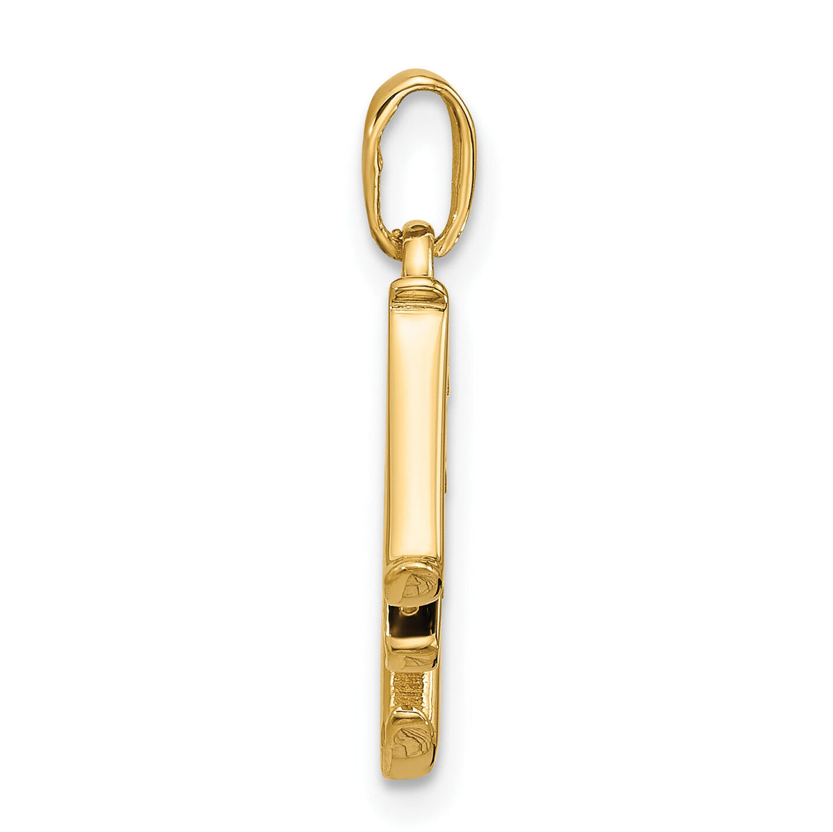 14K with Rhodium Diamond Letter M Initial Pendant-YC1541M