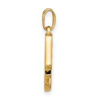 14K with Rhodium Diamond Letter M Initial Pendant-YC1541M