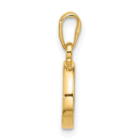 14K with Rhodium Diamond Letter O Initial Pendant-YC1541O