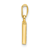 14K with Rhodium Diamond Letter P Initial Pendant-YC1541P